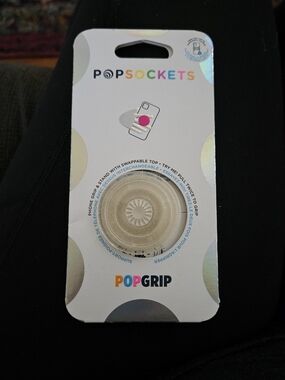 PopSocket PopGrip Phone Grip and Stand — Clear/Silver Glitter